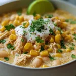 Mexican Street Corn White Chicken Chili Bowl with Toppings
