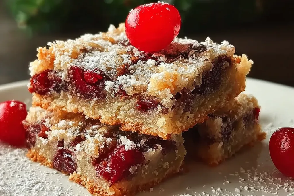Delicious Old Fashioned Cherry Bars Fresh from the Oven