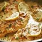 One Skillet Chicken with Lemon Garlic Cream Sauce