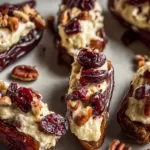 Cranberry Pecan Cream Cheese Stuffed Dates Platter