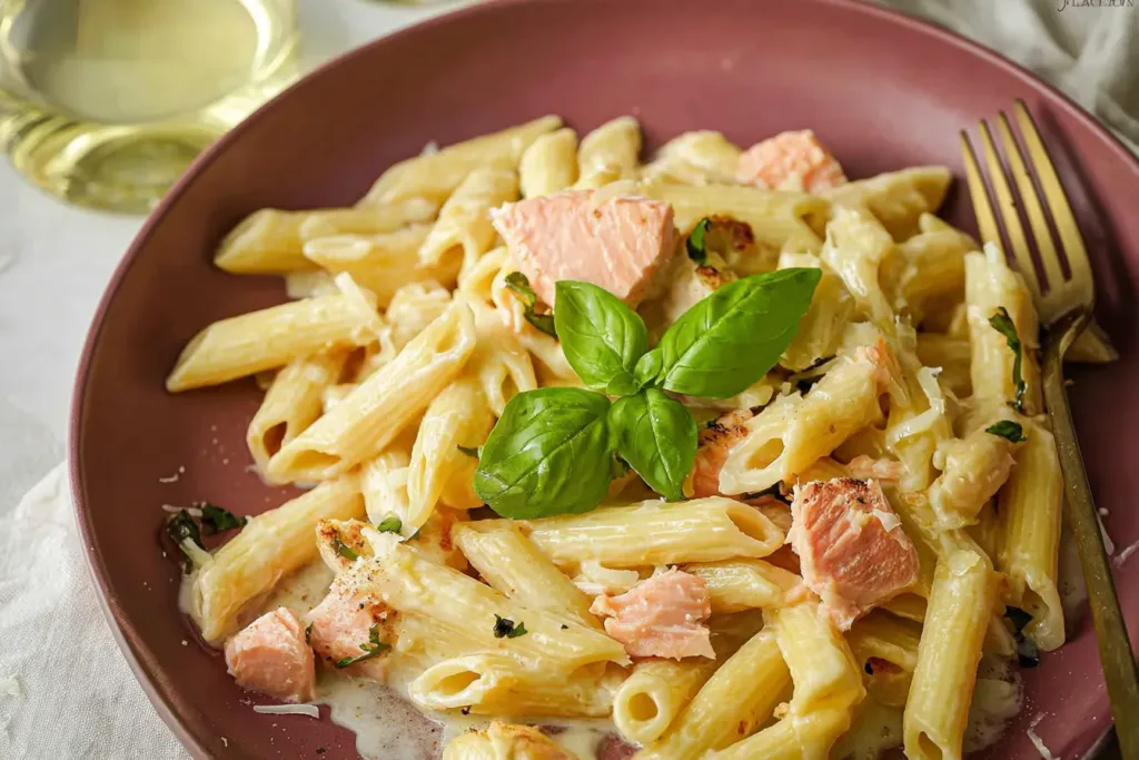 Penne al Salmone with Fresh Salmon - Creamy and Delicious