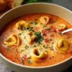 Cheesy Tomato Tortellini Soup - Comfort in a Bowl