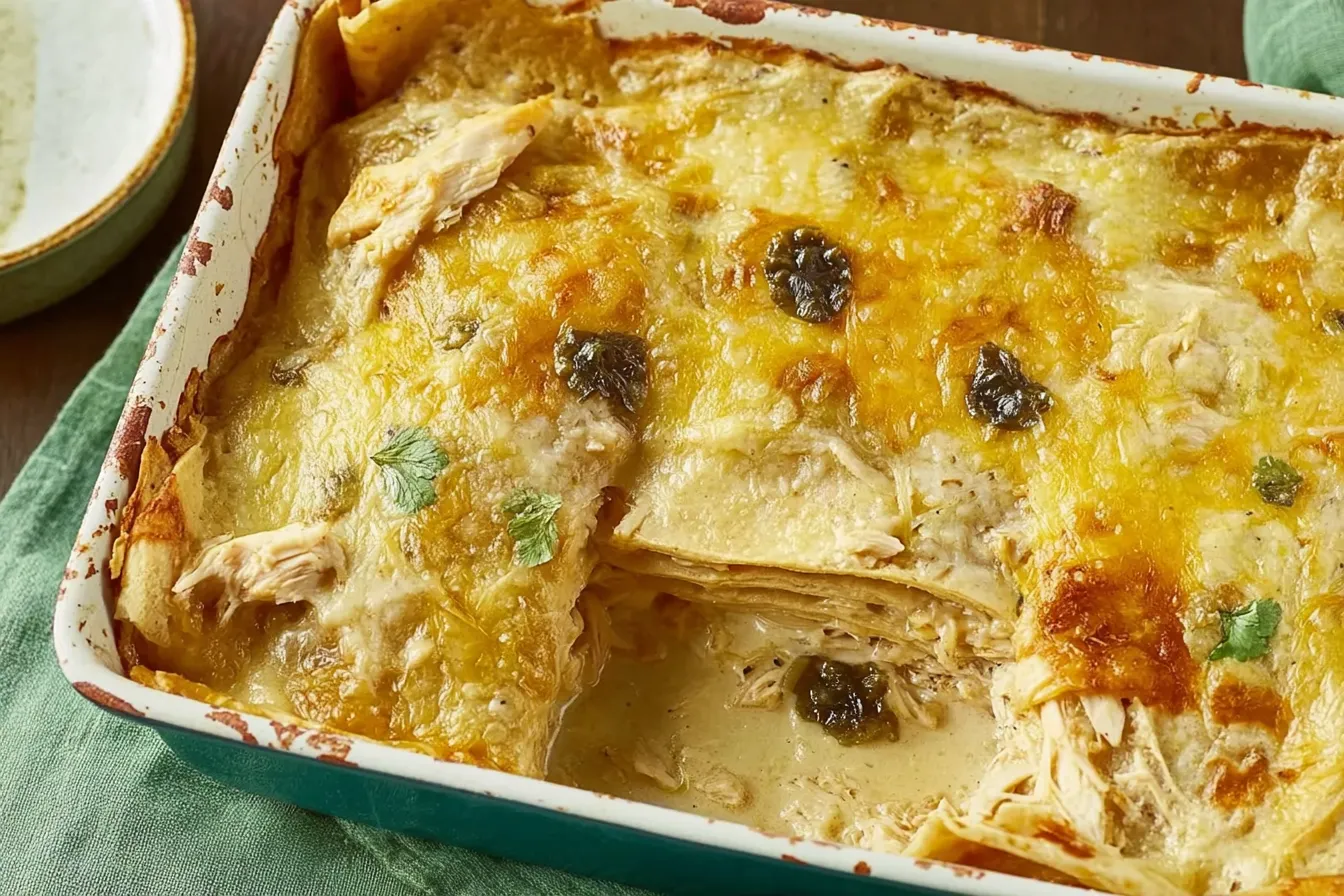 Quick and Easy Green Chile Chicken Enchilada Casserole Delight 4 Quick and Easy Green Chile Chicken Enchilada Casserole