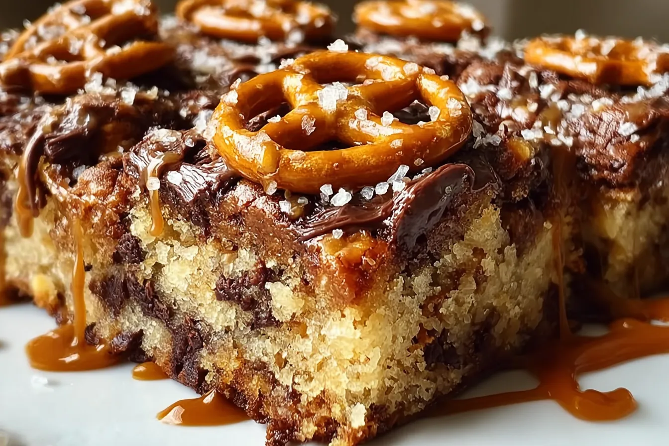 Salted Caramel Pretzel Blondies: Irresistibly Sweet and Salty 4 Salted Caramel Pretzel Blondies