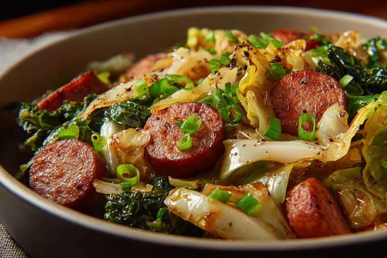 Sausage and Cabbage Stir Fry Recipe | Tasty One-Pan Dinner! 4 Sausage and Cabbage Stir Fry Recipe | Quick One-Pan Dinner with Smoky Sausage & Tender Cabbage