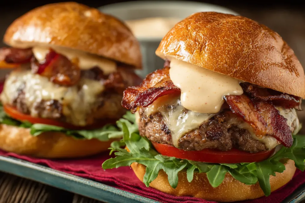 Decadent Smash Burgers with Baconnaise Ready to Enjoy