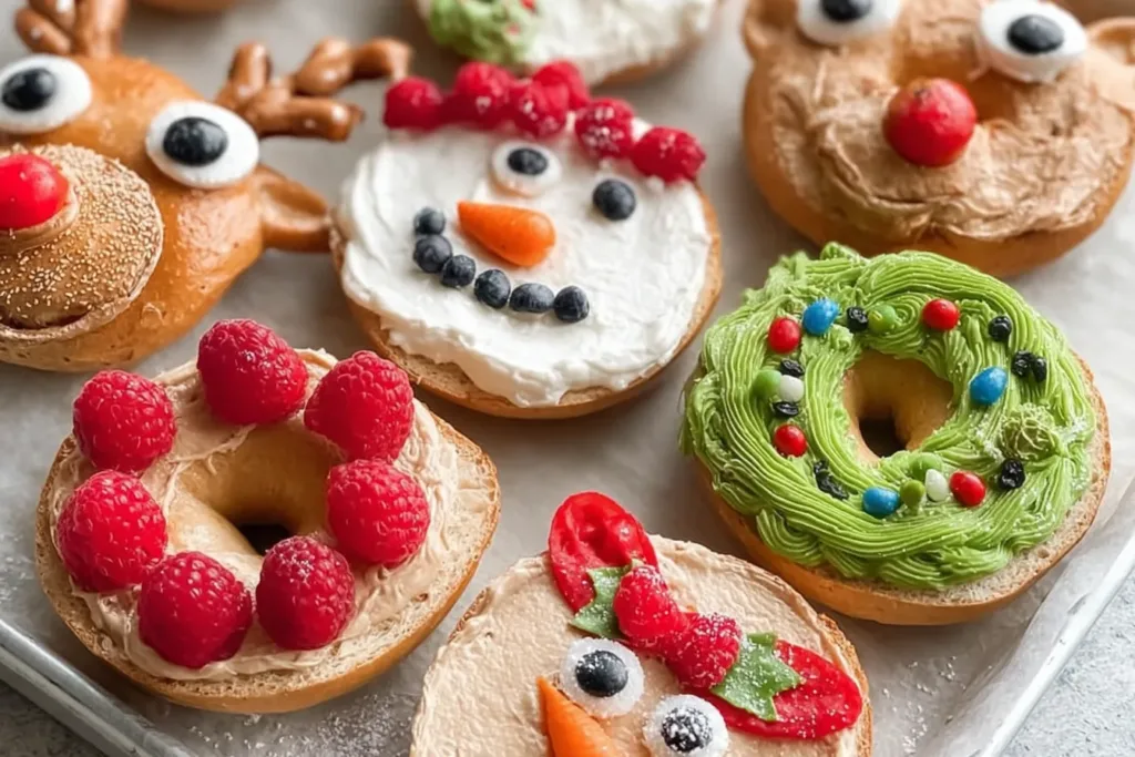 Holiday Bagel Faces: Create Fun Snowmen, Reindeer & Wreaths! 4 smores bars made with graham cracker cookie easy yummy 2 Holiday Bagel Faces: Create Fun Snowmen, Reindeer & Wreaths!