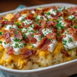 Loaded Baked Potato Casserole Fresh Out of the Oven