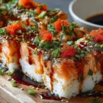 Spicy Salmon Sushi Bake Freshly Served