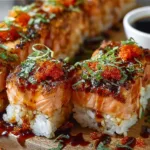 Spicy Salmon Sushi Bake Freshly Served