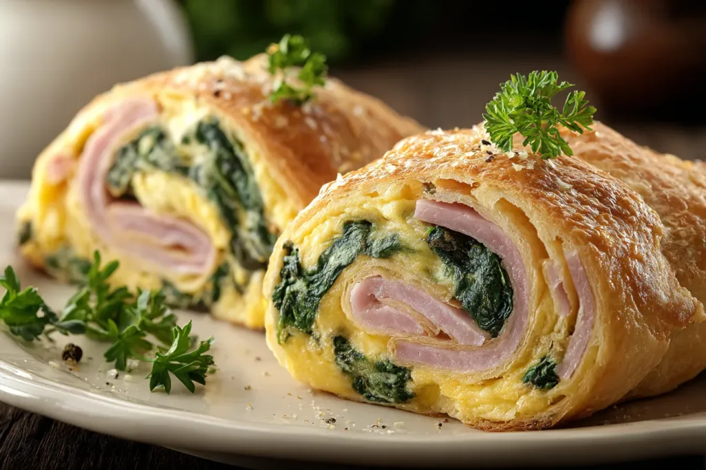 Spinach Ham Breakfast Roll Recipe - A Tasty Morning Treat