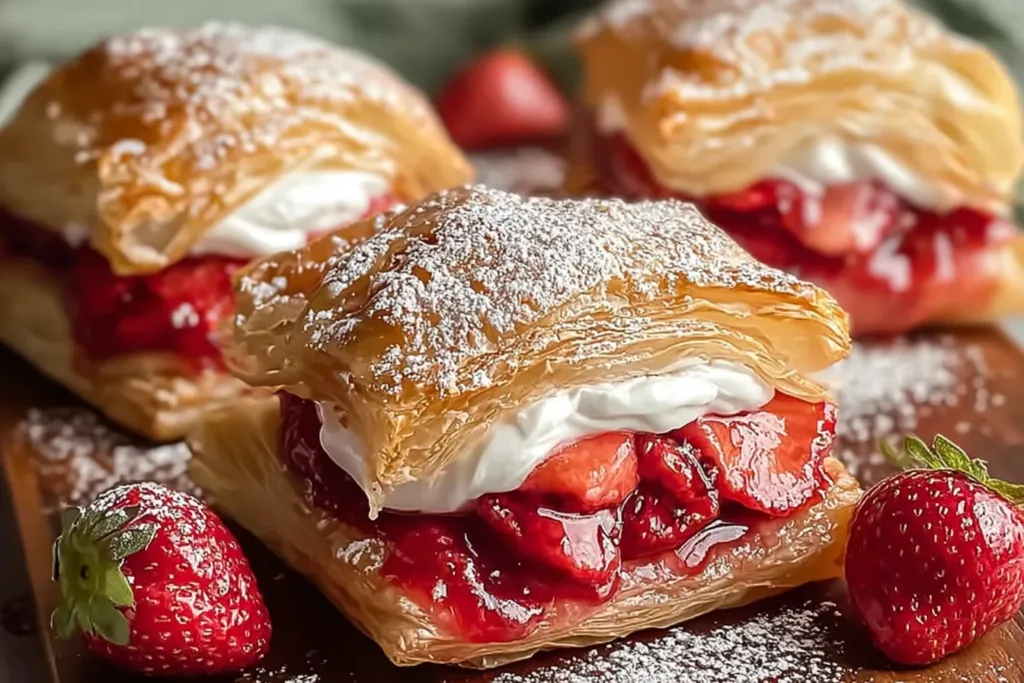 Freshly Baked Strawberry Flaky Puff Pastry