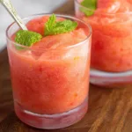 Delicious Strawberry Lemonade Slushie in a Glass