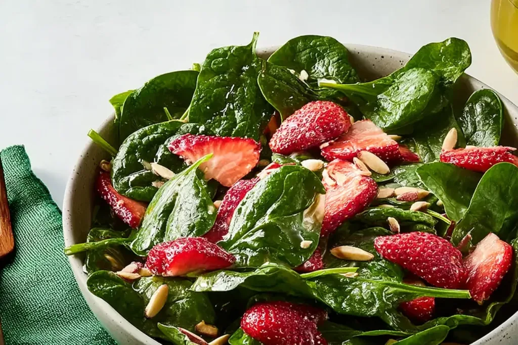 Vibrant Strawberry Spinach Salad in a Bowl