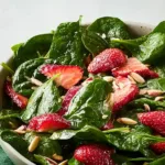 Vibrant Strawberry Spinach Salad in a Bowl