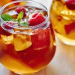 Sweet Tea Sangria with Fresh Fruit in a Glass