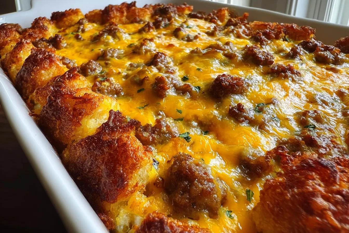 Tater Tot Sausage Breakfast Casserole 