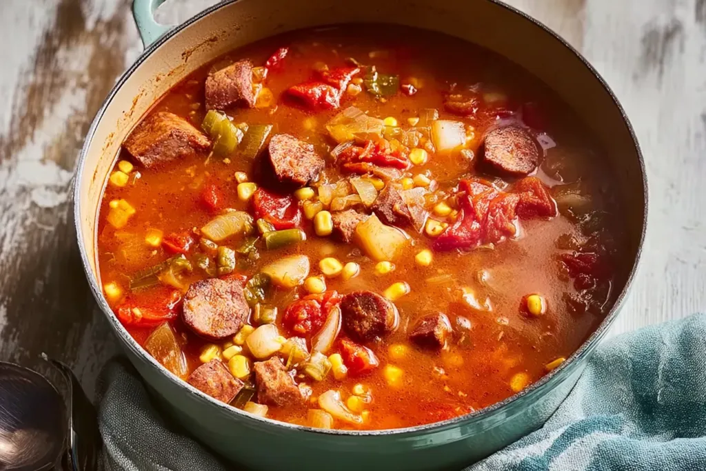 Texas Cowboy Stew in a Rustic Bowl