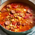 Texas Cowboy Stew in a Rustic Bowl