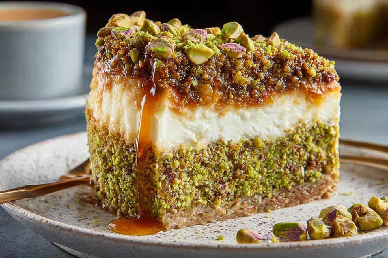 The Best Baklava Pistachio Cheesecake Recipe – Easy Mediterranean Dessert Idea