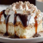 Delicious White Russian Poke Cake Ready to Serve