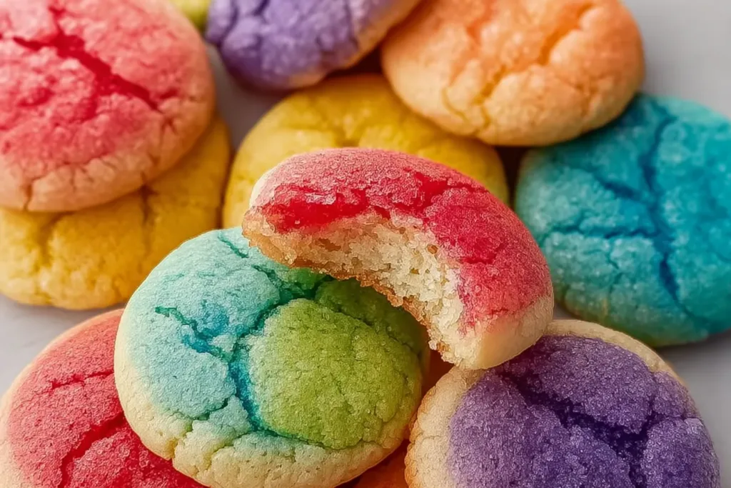 Vibrant Fruity Jello Cookies on a Colorful Plate