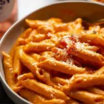 Delicious Homemade Vodka Pasta Plated