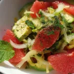 Avocado and Grapefruit Salad with Mint-Dill Vinaigrette Bowl