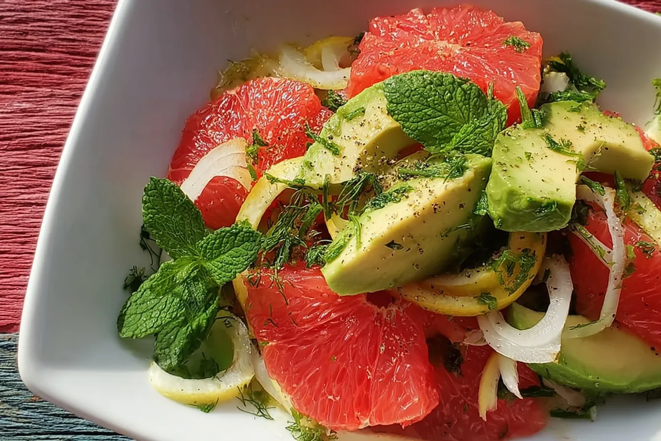 Avocado and Grapefruit Salad with Mint-Dill Vinaigrette