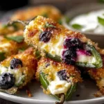 Delicious Blueberry Brie Jalapeño Poppers on a Serving Plate