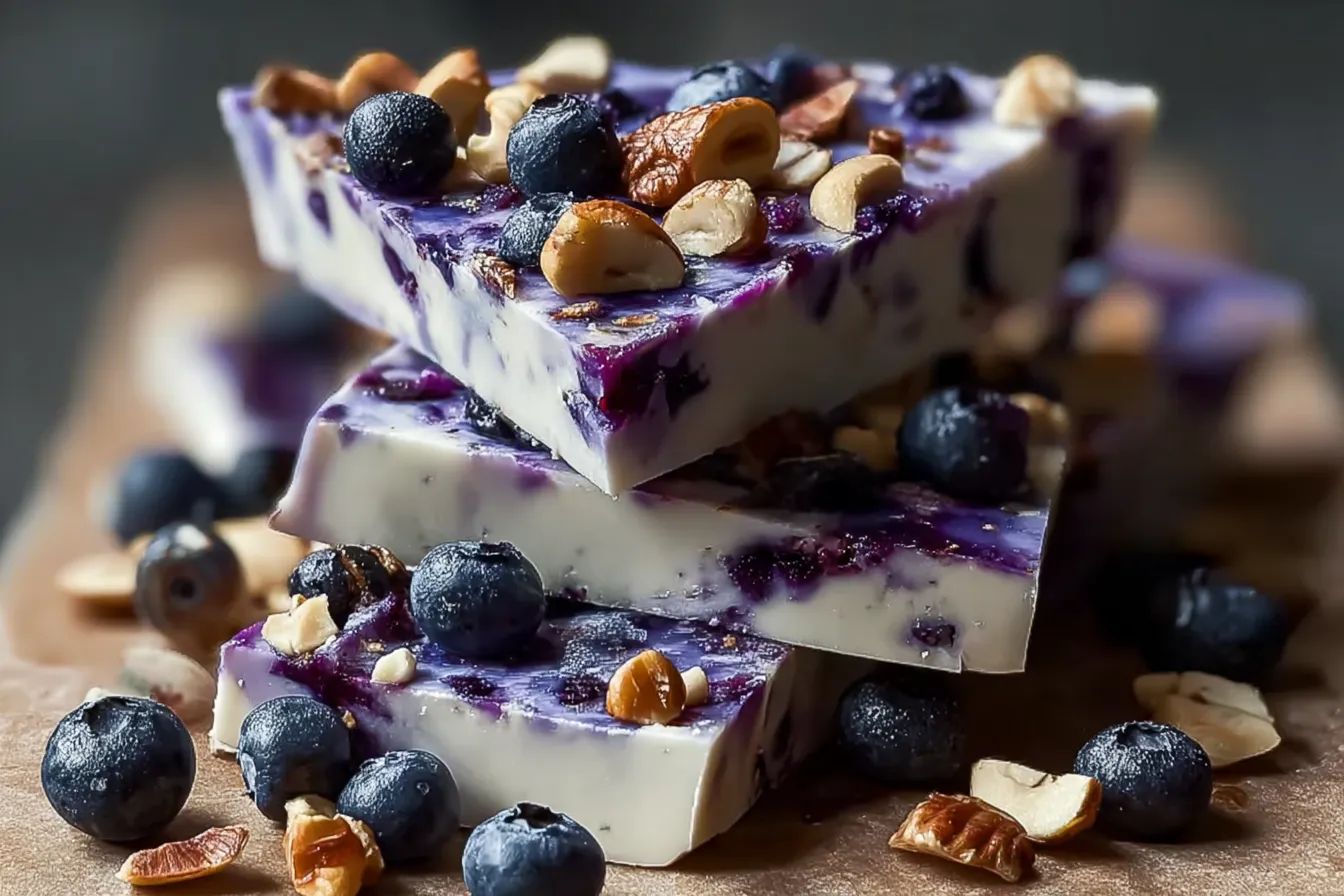Blueberry Frozen Cottage Cheese Bark