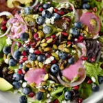Blueberry Pistachio Spring Salad Close-Up