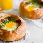 Breakfast Egg Bread Bowls Freshly Baked