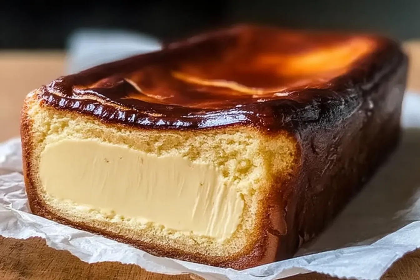 Burnt Basque Cheesecake in a Loaf Pan