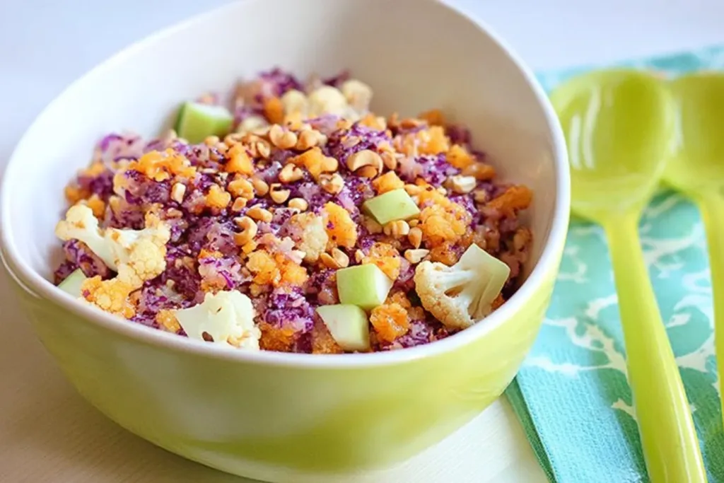 Vibrant Cauliflower Cashew Confetti Salad