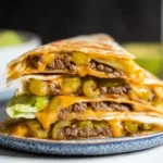 Cheeseburger Quesadillas on a Plate