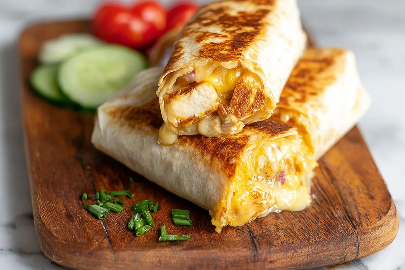 Cheesy Garlic Chicken Wraps