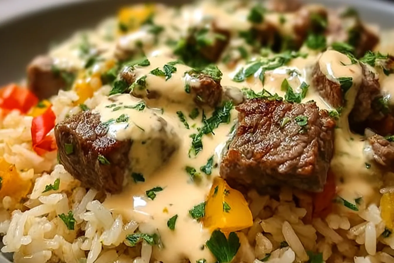 Cheesy Steak and Queso Rice: Delicious 15-Minute Dinner