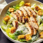 Delicious Chicken Caesar Salad Served in a Bowl