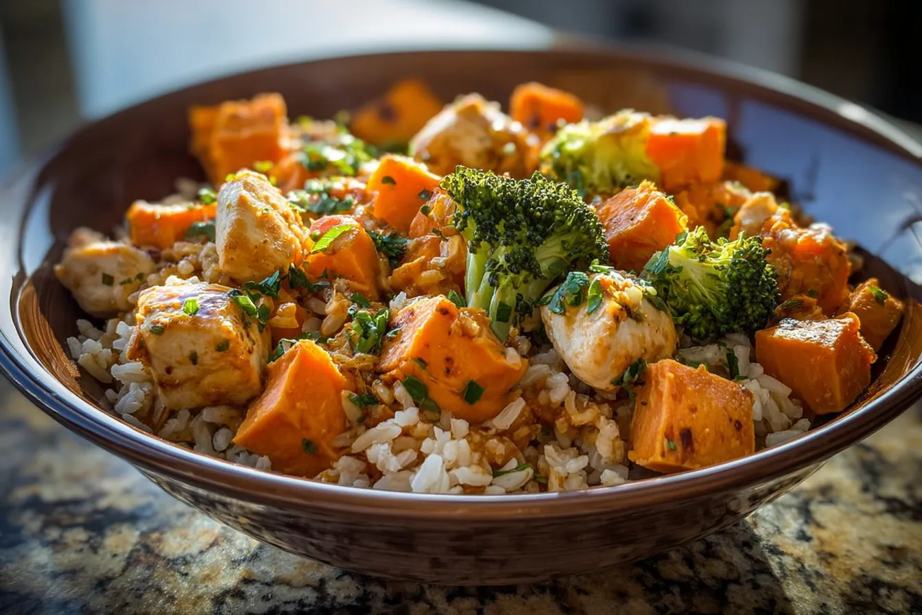 Chicken Sweet Potato Rice Bowl