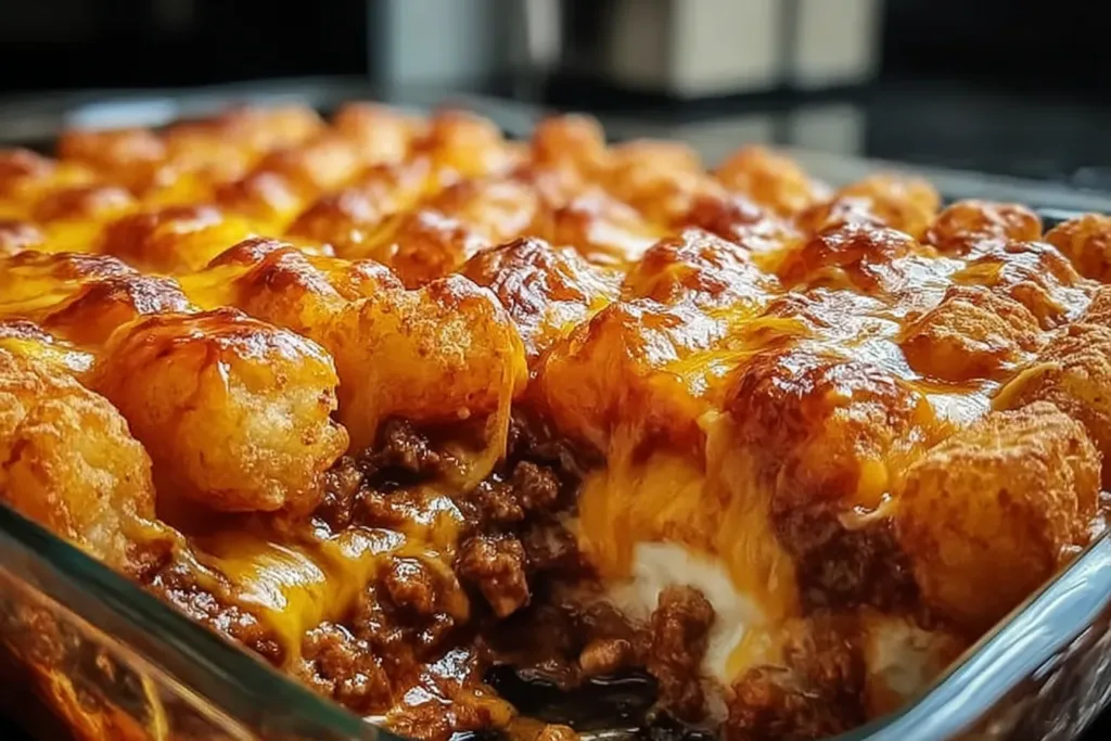 Chili Cheese Tater Tot Casserole Freshly Baked