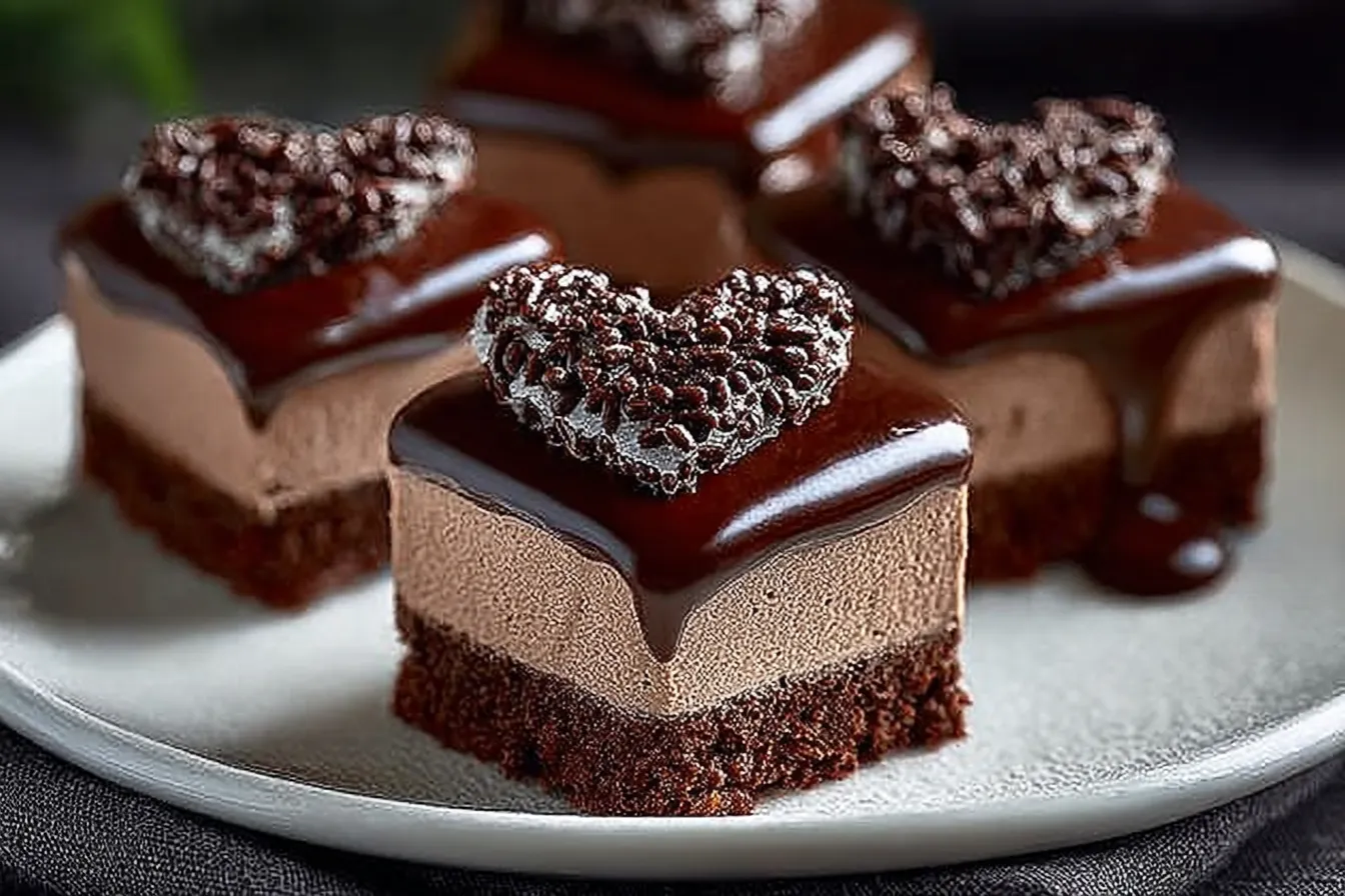 Chocolate Heart Cheesecake Bites (No-Bake) 