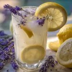 Delicious Coconut Lavender Lemonade Mocktail in a Glass