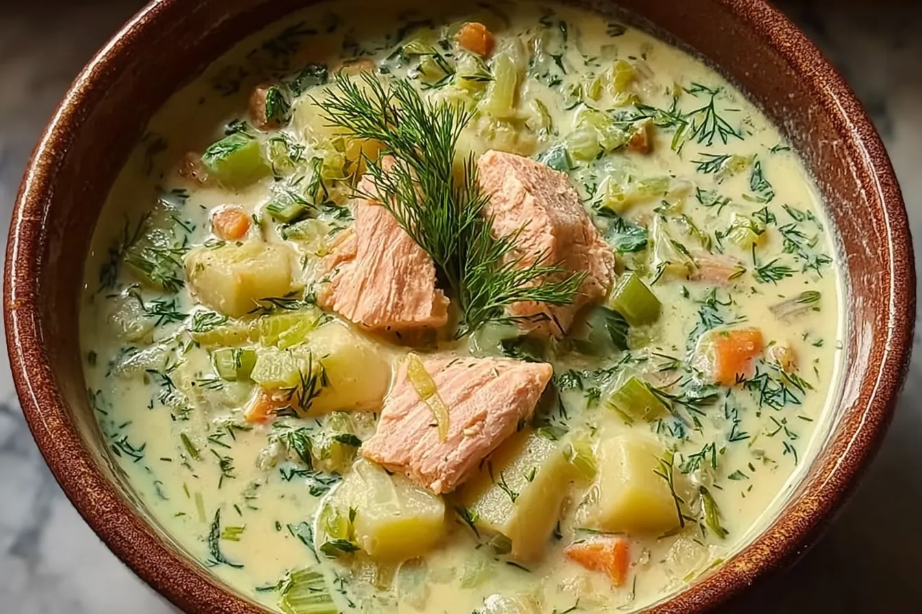 Creamy Dill Salmon Soup with Potatoes and Leeks: A Nordic Comfort Classic