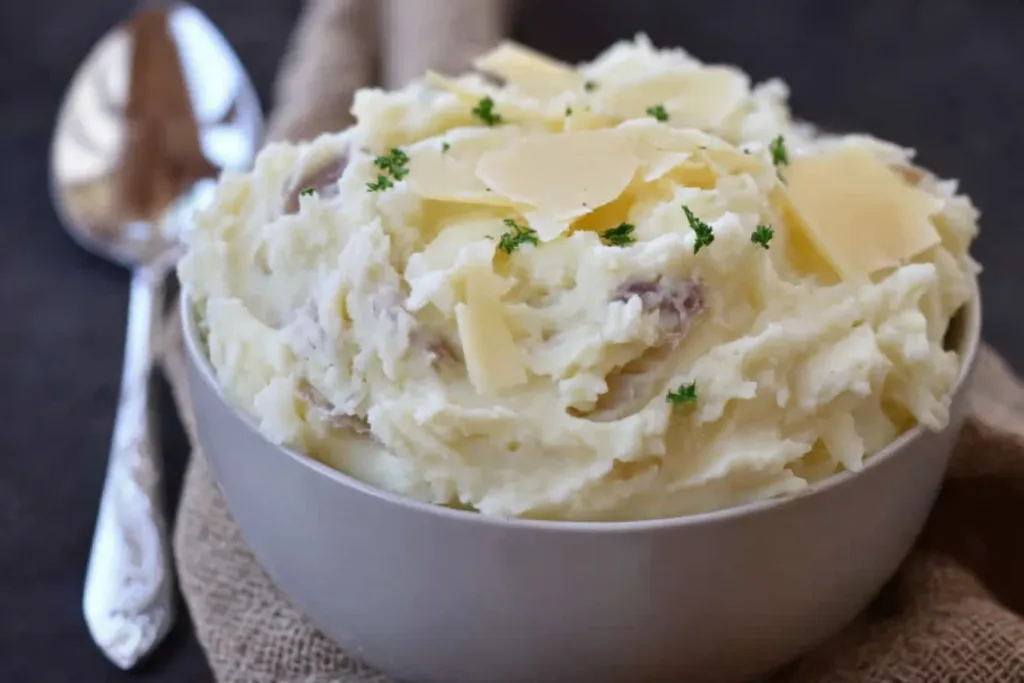 Creamy Parmesan Mashed Potatoes in a Bowl