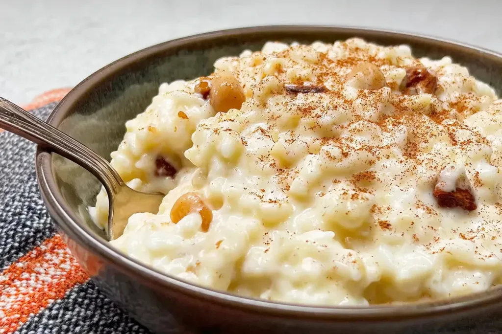 Delicious Creamy Rice Pudding in a Bowl