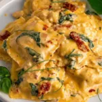 Creamy Tuscan Ravioli in a Bowl