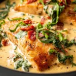 Creamy Tuscan Salmon Plated with Fresh Herbs