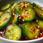 Easy Asian Cucumber Salad Ingredients and Final Dish