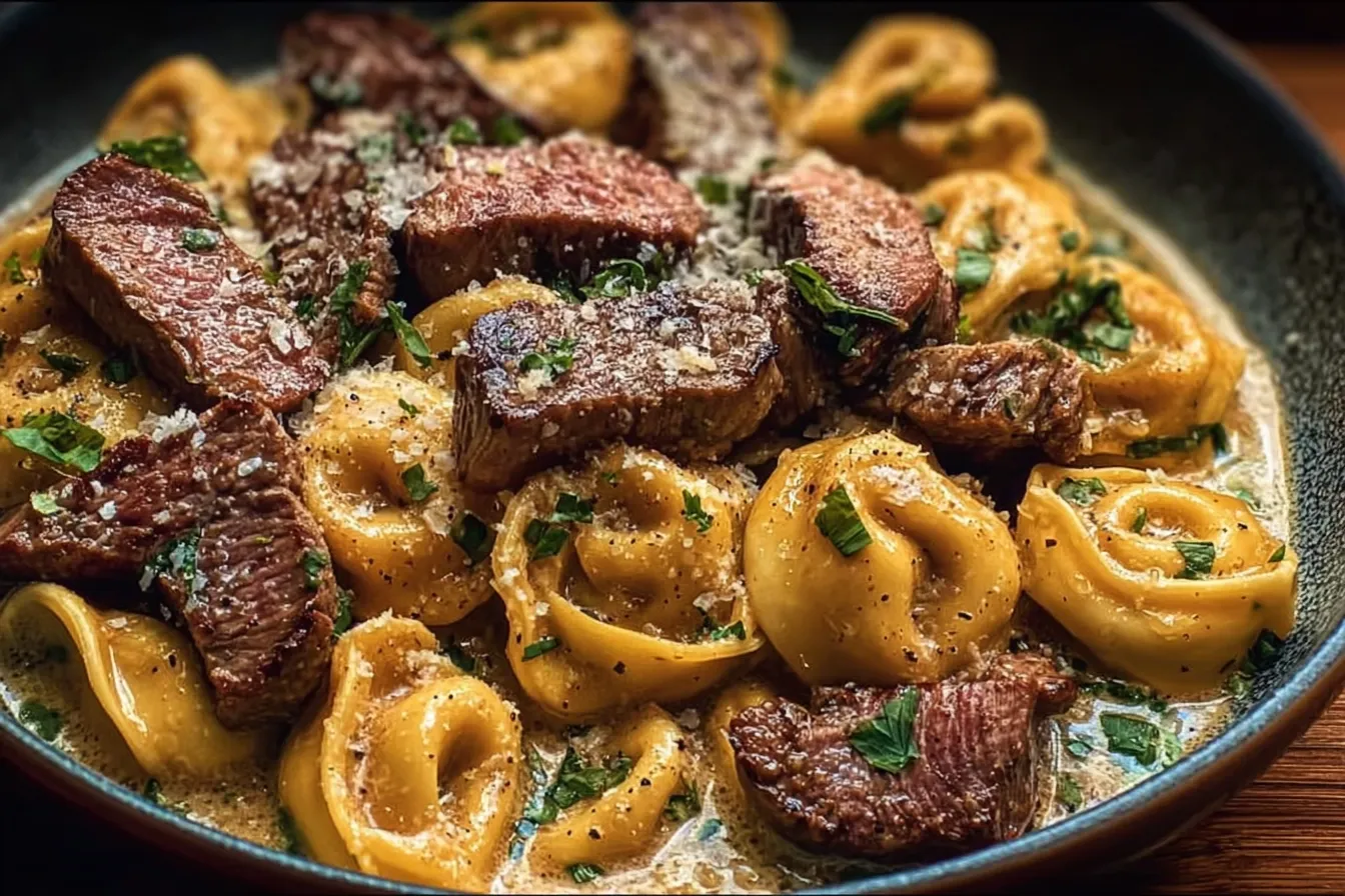 Easy Garlic Steak Tortellini Recipe